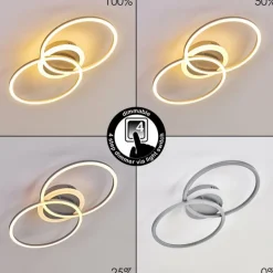 Plafonnier Lithgow LED Argenté, 1 lumière