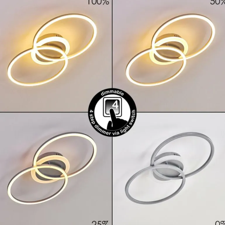 Plafonnier Lithgow LED Argenté, 1 lumière