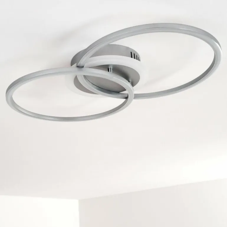 Plafonnier Lithgow LED Argenté, 1 lumière