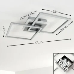 Plafonnier Lithgow LED Argenté, 1 lumière
