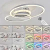 Plafonnier Lithgow LED Argenté, 2 lumières, Télécommandes, Changeur de couleurs