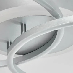 Plafonnier Lithgow LED Argenté, 2 lumières, Télécommandes, Changeur de couleurs