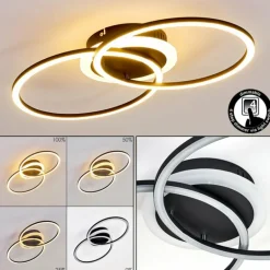 Plafonnier Lithgow LED Noir, 1 lumière