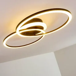 Plafonnier Lithgow LED Noir, 1 lumière