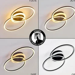 Plafonnier Lithgow LED Noir, 1 lumière