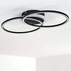 Plafonnier Lithgow LED Noir, 1 lumière