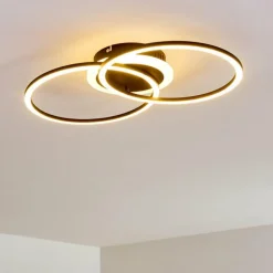 Plafonnier Lithgow LED Noir, 1 lumière