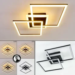 Plafonnier Lithgow LED Noir, 1 lumière