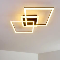 Plafonnier Lithgow LED Noir, 1 lumière