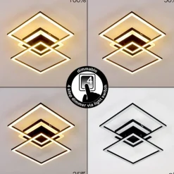 Plafonnier Lithgow LED Noir, 1 lumière