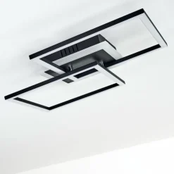 Plafonnier Lithgow LED Noir, 1 lumière