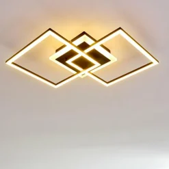 Plafonnier Lithgow LED Noir, 1 lumière