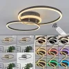 Plafonnier Lithgow LED Noir, 2 lumières, Télécommandes, Changeur de couleurs
