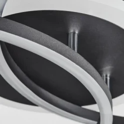 Plafonnier Lithgow LED Noir, 2 lumières, Télécommandes, Changeur de couleurs