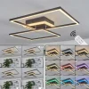 Plafonnier Lithgow LED Noir, 2 lumières, Télécommandes, Changeur de couleurs