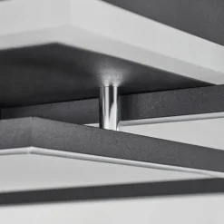 Plafonnier Lithgow LED Noir, 2 lumières, Télécommandes, Changeur de couleurs