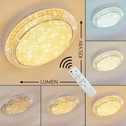 Plafonnier Litto LED Blanc, 1 lumière, Télécommandes