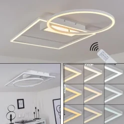 Plafonnier Loftheim LED Chrome, Blanc, 1 lumière