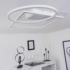 Plafonnier Loftheim LED Chrome, Blanc, 1 lumière