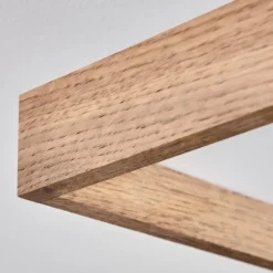 Plafonnier Longvic LED Brun, Couleur bois, Noir, 1 lumière, Télécommandes