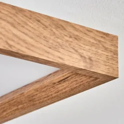 Plafonnier Longvic LED Brun, Couleur bois, Noir, 1 lumière, Télécommandes