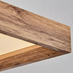 Plafonnier Longvic LED Couleur bois, Noir, 1 lumière