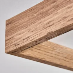 Plafonnier Longvic LED Couleur bois, Noir, 1 lumière, Télécommandes