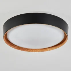 Plafonnier Louea LED Brun, Couleur bois, Noir, 1 lumière