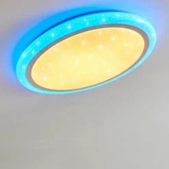 Plafonnier Lowell LED Blanc, 2 lumières, Télécommandes, Changeur de couleurs