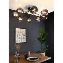 Plafonnier Luce Design NEPTUN Noir, 8 lumières