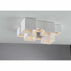 Plafonnier Luce-Design Foster peut être peint avec de la peinture ordinaire, Blanc, 5 lumières