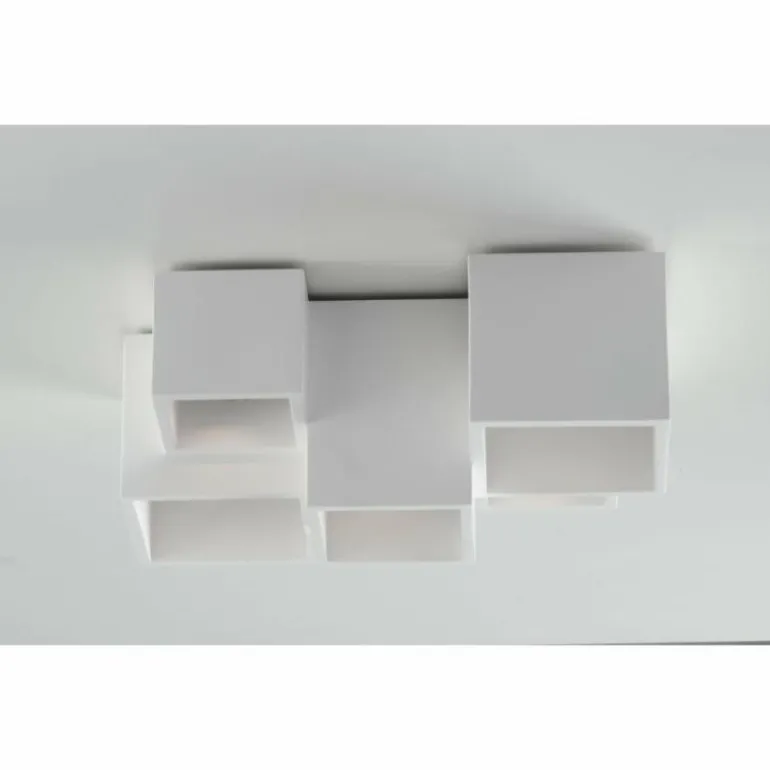 Plafonnier Luce-Design Foster peut être peint avec de la peinture ordinaire, Blanc, 5 lumières
