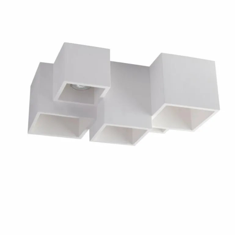 Plafonnier Luce-Design Foster peut être peint avec de la peinture ordinaire, Blanc, 5 lumières