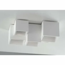 Plafonnier Luce-Design Foster peut être peint avec de la peinture ordinaire, Blanc, 5 lumières