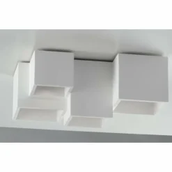 Plafonnier Luce-Design Foster peut être peint avec de la peinture ordinaire, Blanc, 5 lumières