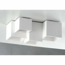 Plafonnier Luce-Design Foster peut être peint avec de la peinture ordinaire, Blanc, 5 lumières