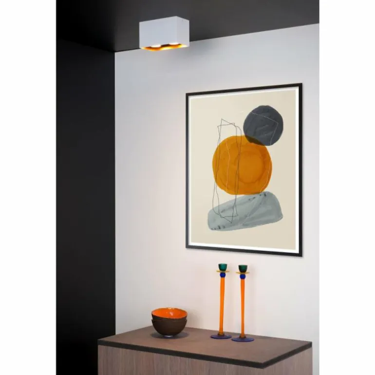 Plafonnier Lucide BIDO Cuivre, Blanc, 2 lumières