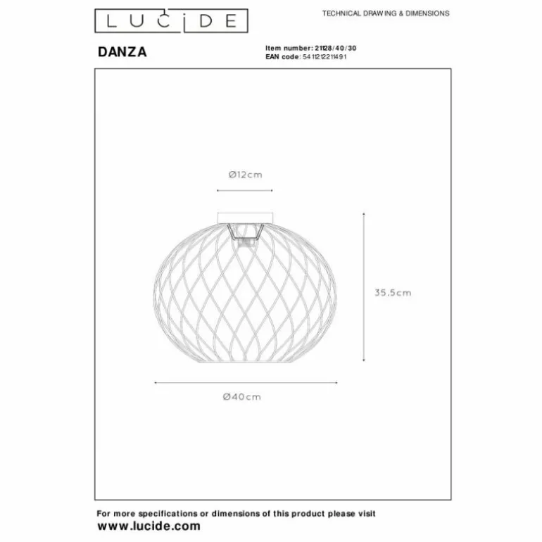 Plafonnier Lucide DANZA Noir, 1 lumière