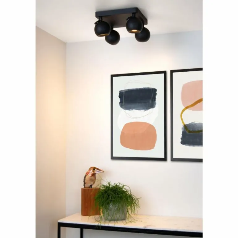 Plafonnier Lucide FAVORI Noir, 4 lumières