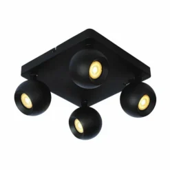 Plafonnier Lucide FAVORI Noir, 4 lumières