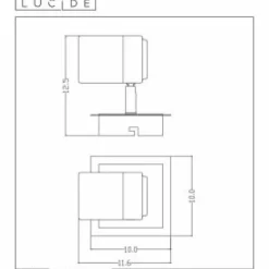 Plafonnier Lucide LENNERT LED Chrome, 1 lumière
