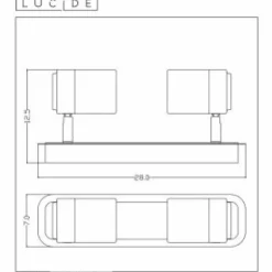Plafonnier Lucide LENNERT LED Chrome, 2 lumières