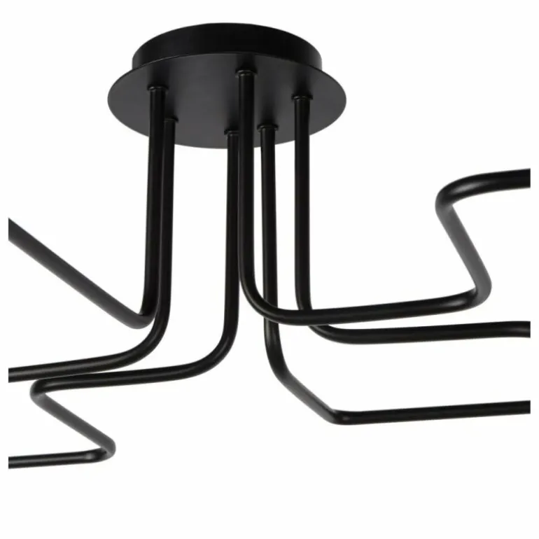 Plafonnier Lucide LESTER Noir, 6 lumières
