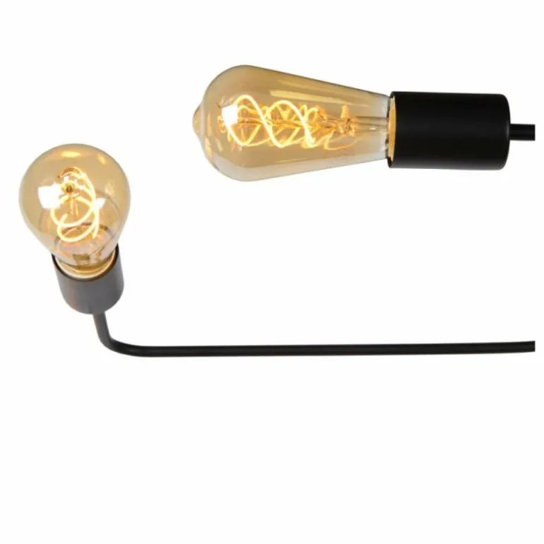 Plafonnier Lucide LESTER Noir, 6 lumières