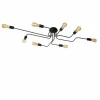 Plafonnier Lucide LESTER Noir, 8 lumières