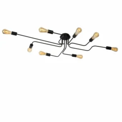Plafonnier Lucide LESTER Noir, 8 lumières