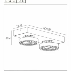 Plafonnier Lucide NENAD AR111 LED Blanc, 2 lumières