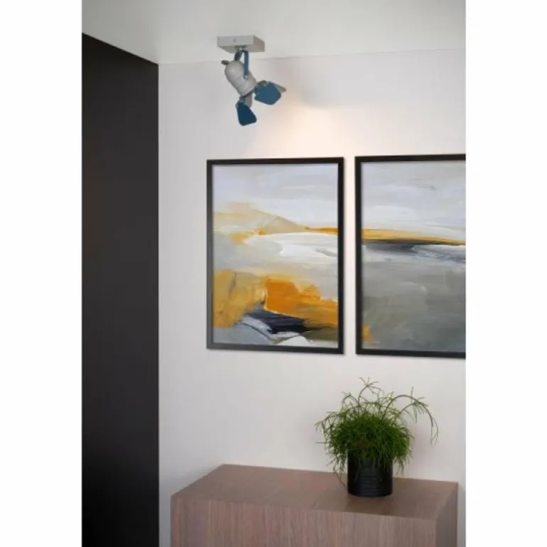 Plafonnier Lucide PICTO Bleu, Gris, 1 lumière