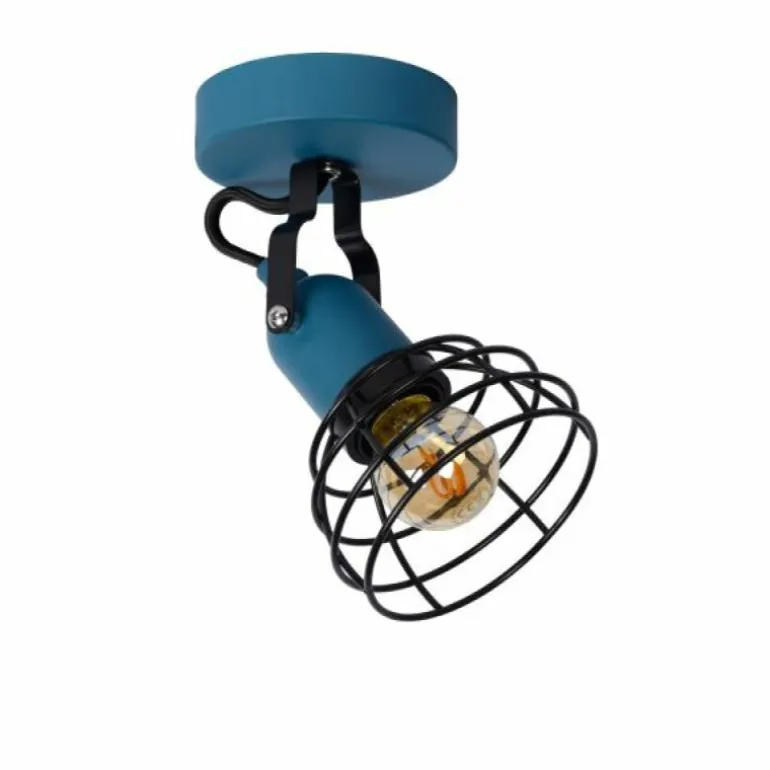 Plafonnier Lucide Pola Bleu, Noir, 1 lumière