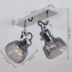 Plafonnier Lulea Chrome, 2 lumières